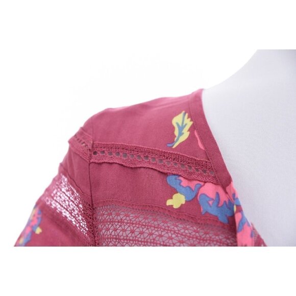 Matilda Jane Floral Blouson Keyhole Shift Dress Art Class Tunic Mauve Pink Sz S - Picture 8 of 11